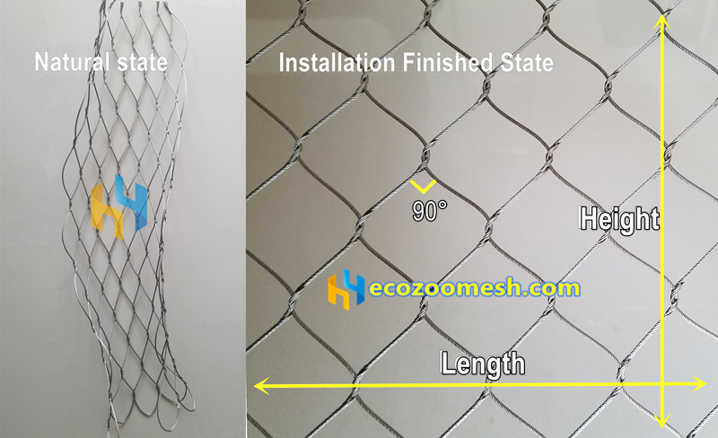 <h5>stainless steel cable mesh - Natural state & Installation Finished State</h5>