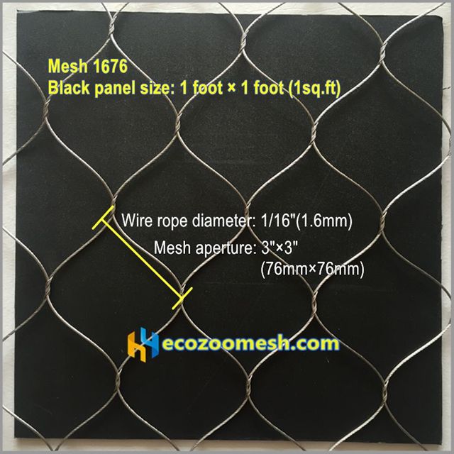 hand woven stainless steel wire rope mesh 1676