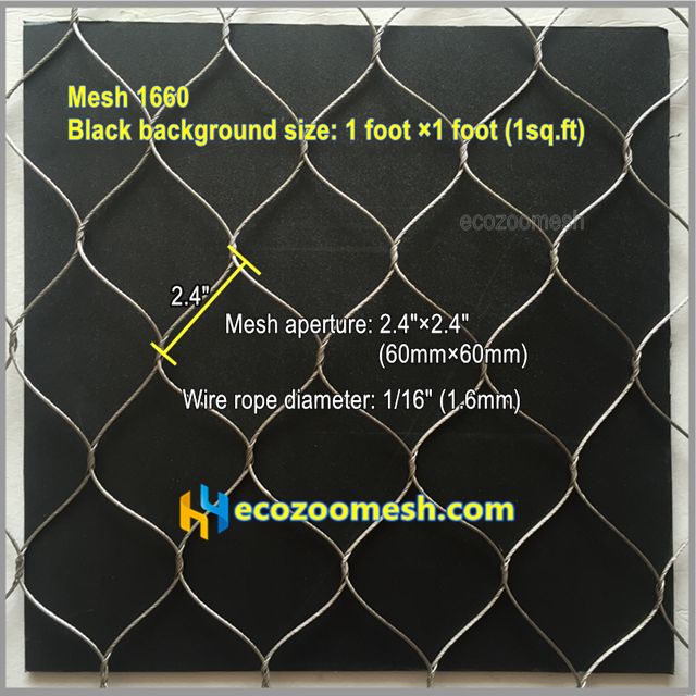 wire rope mesh for zoo fence 1660
