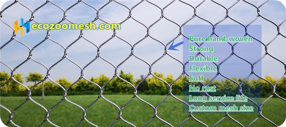 stainless steel wire cable mesh for eagle cage netting, eagle fence, eagle enclosure, eagle cages