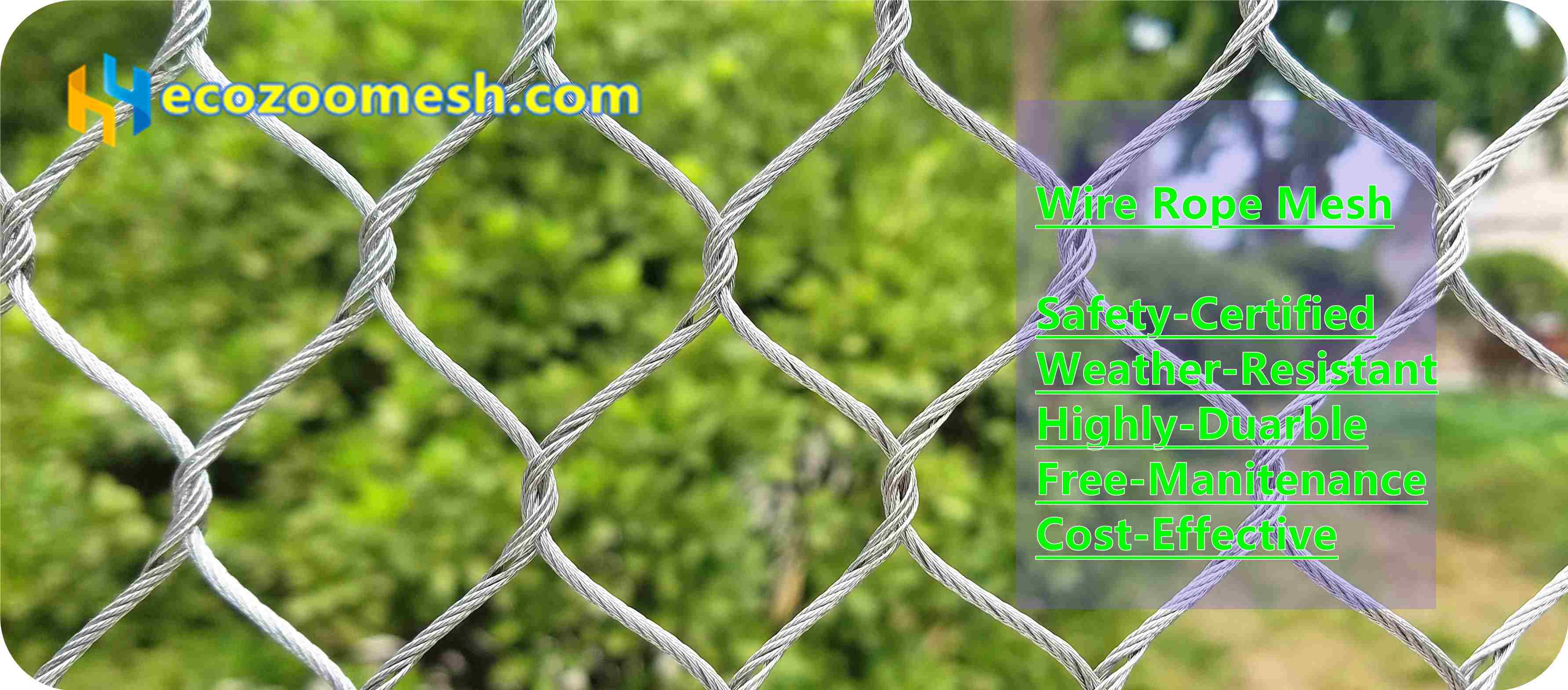 stainless steel rope mesh for deer fence